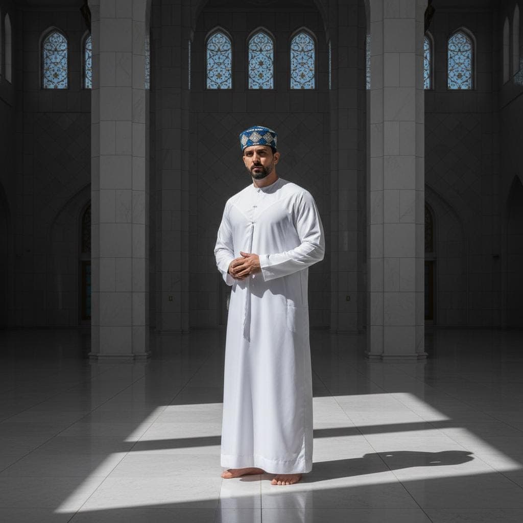 Mens kufi ethnic series blue series, Prayer hat, Muslim hat, muslim cap kufiah - image 5