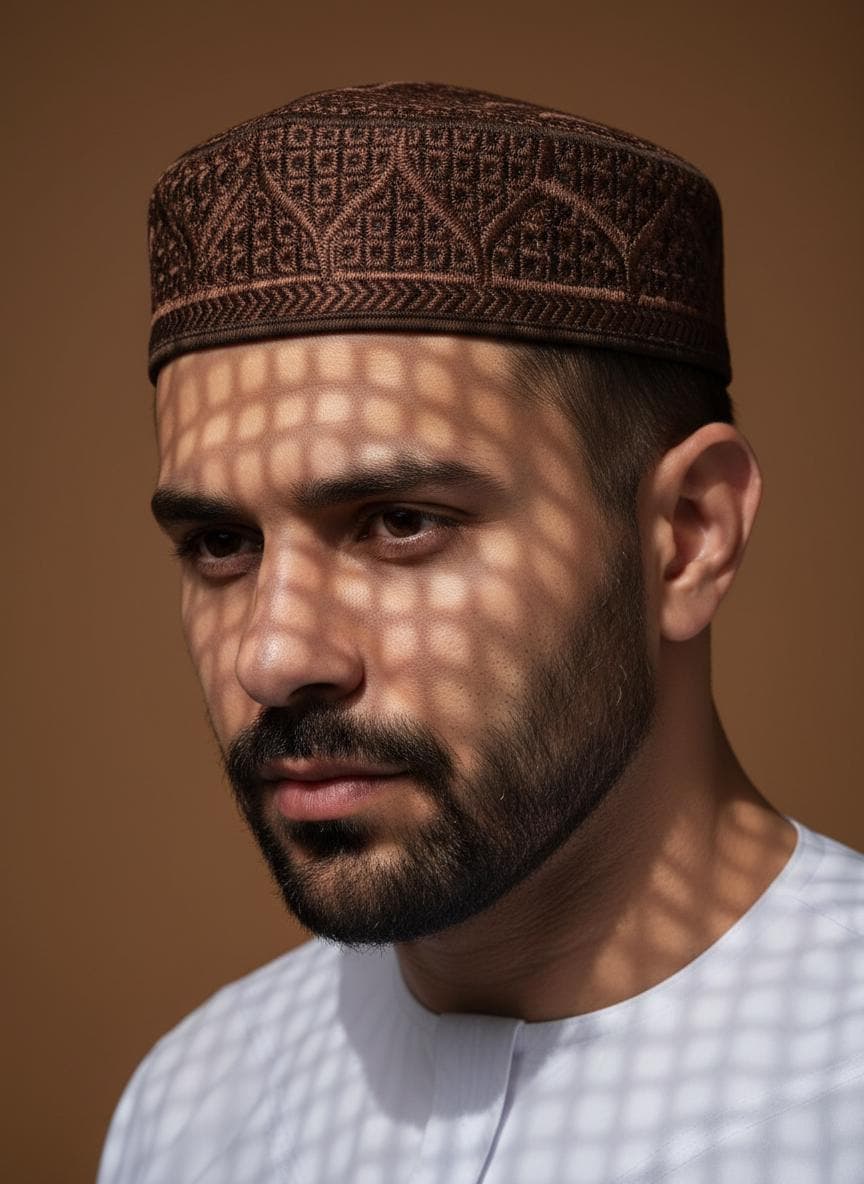 Mens kufi ethnic series al-quro, Prayer hat, Muslim hat, muslim cap kufiah