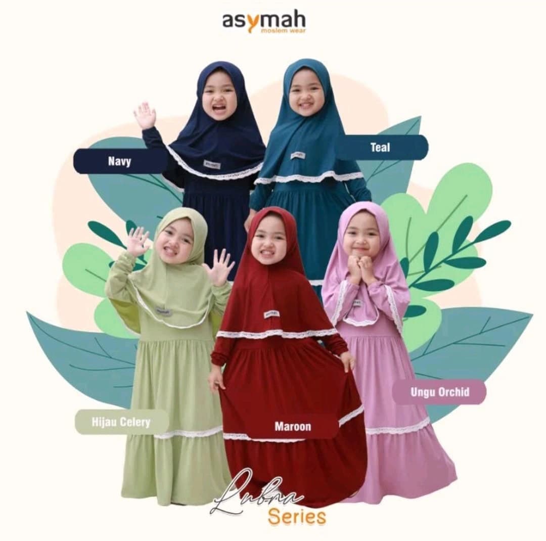 2 - 8 years old children hijab and dress chocolate colour LUBNA series