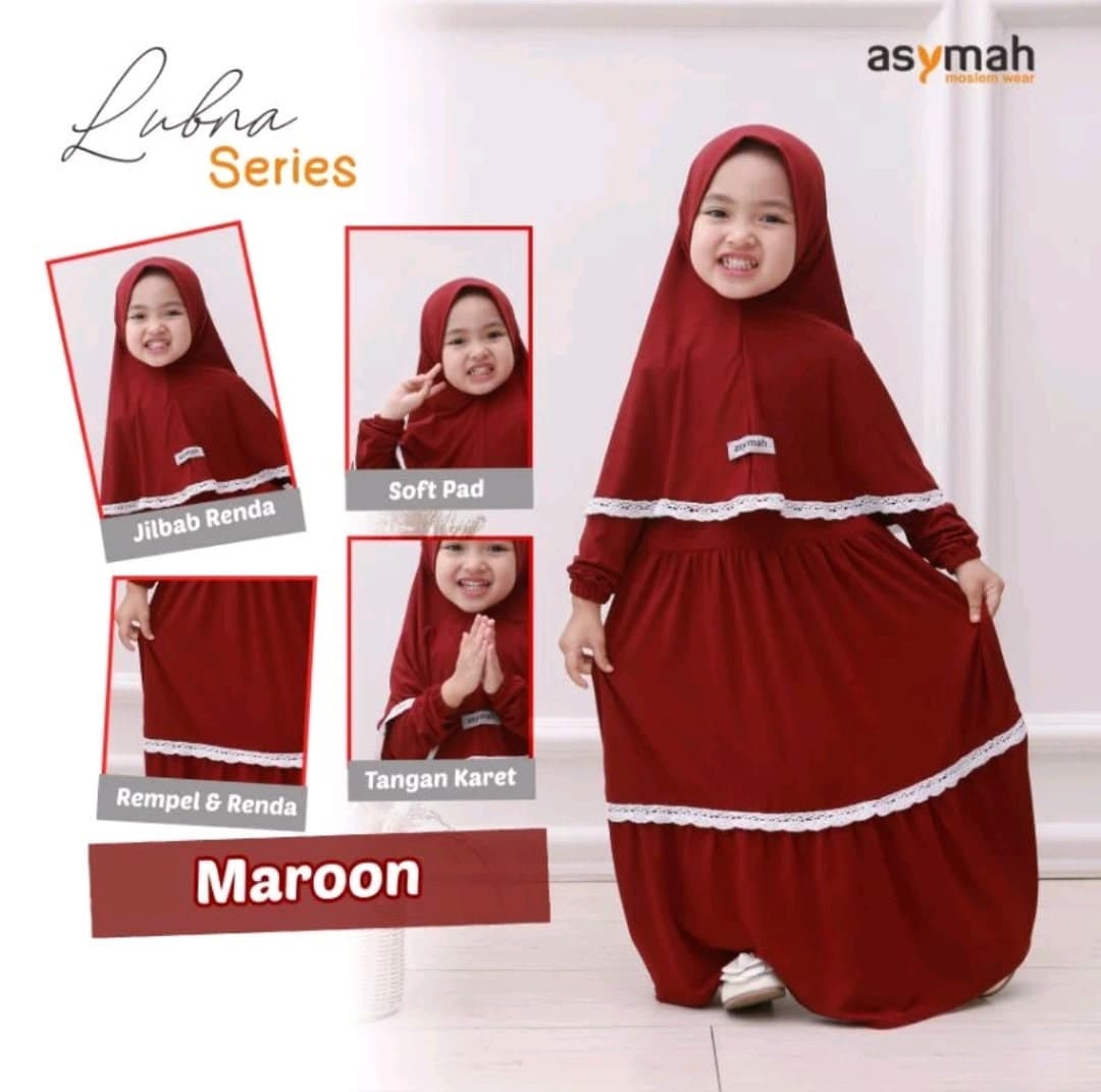 2 - 8 years old children hijab and dress chocolate colour LUBNA series - image 4