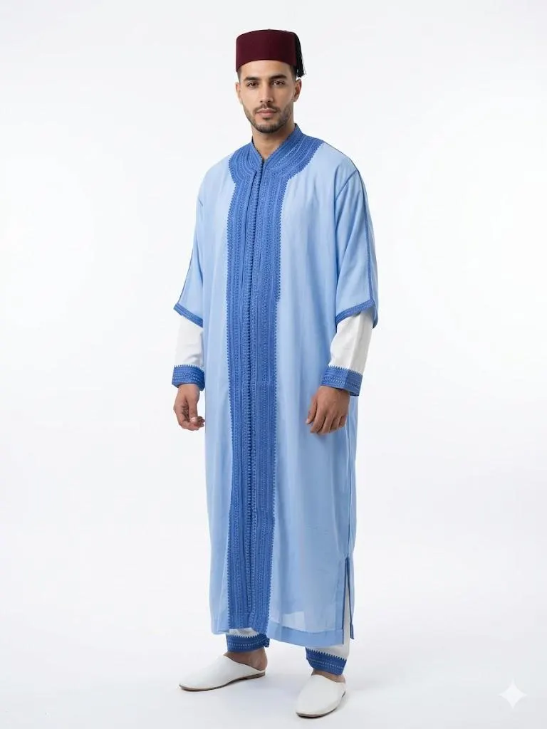 Luxury Moroccan Men’s Jabador 3 Piece Set, Wedding Groom Caftan, Traditional Thobe Outfit, Elegant Arabic Clothing - image 3