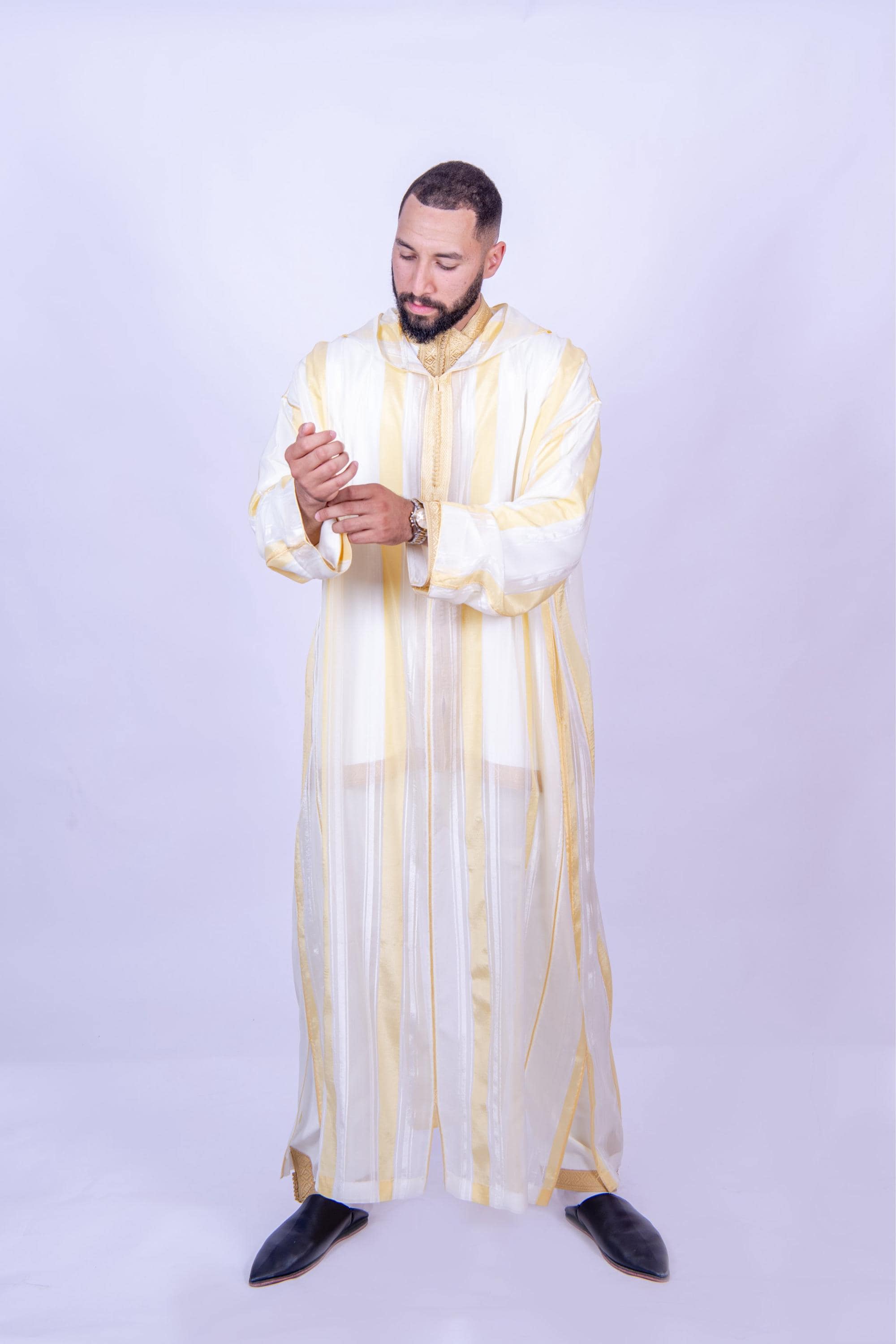 Moroccan Jabador Set, Handmade Djellaba, Nikkah Wedding Thobe