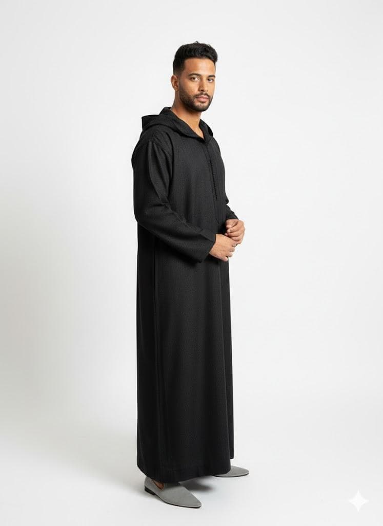 winter hooded thobe for men, Moroccan wool djellaba with hood ,coat men