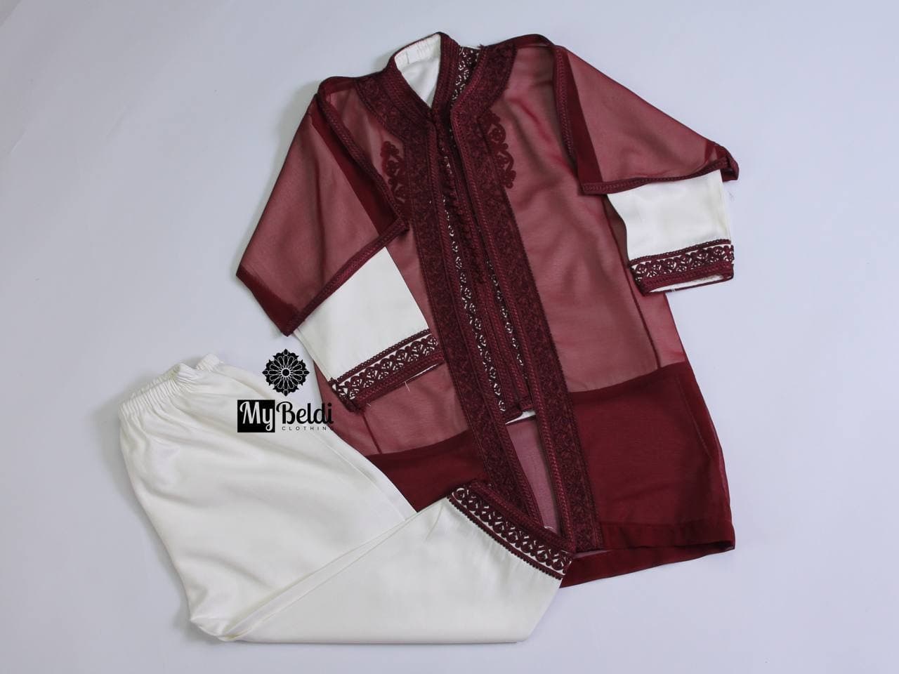 Boys Moroccan Jabador Set: Embroidered Cape, Gabardine Eid Outfit