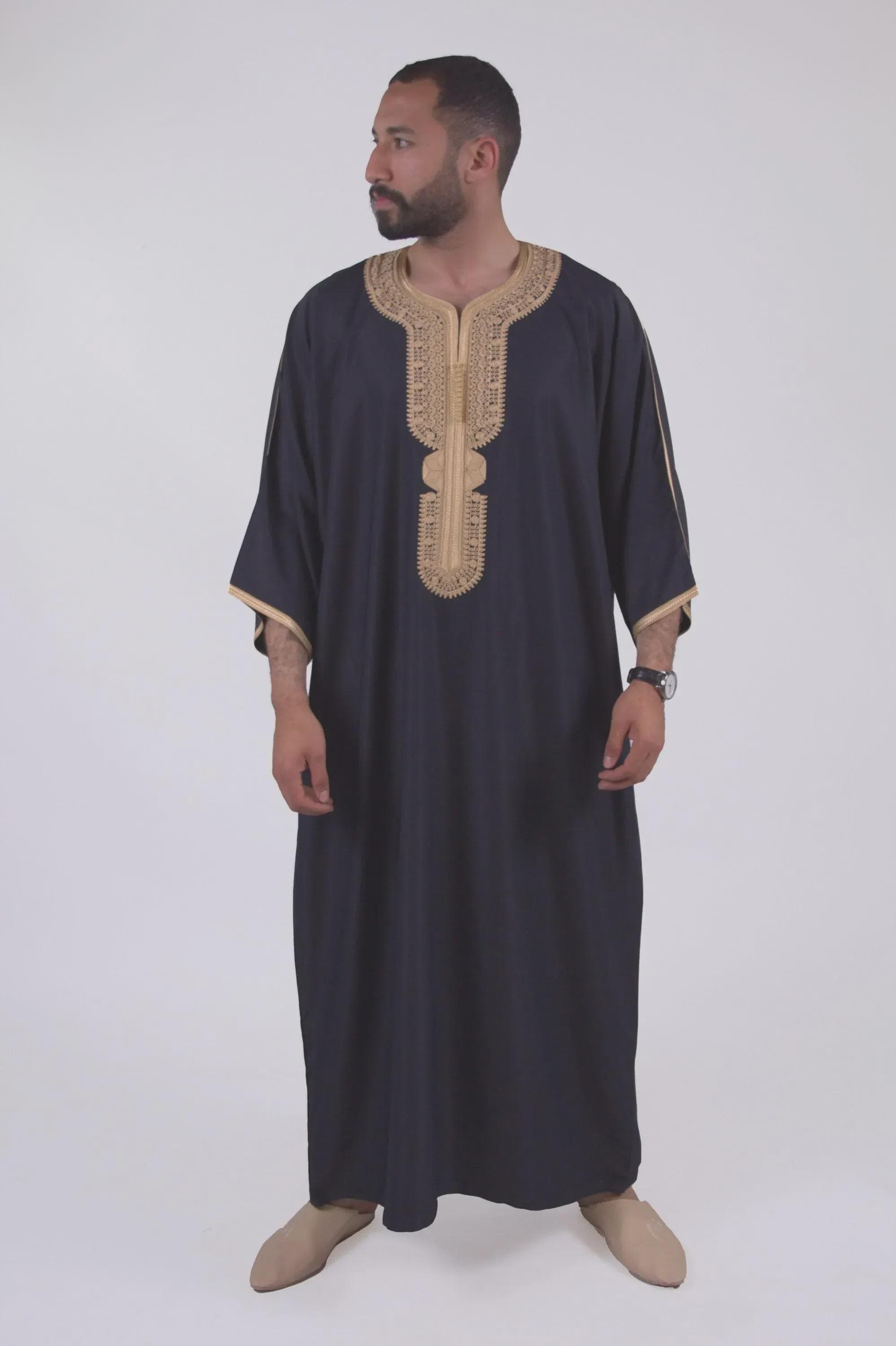Moroccan Thobe for Men, Linen thobe for men – Lightweight thobe for Eid & Everyday Wear