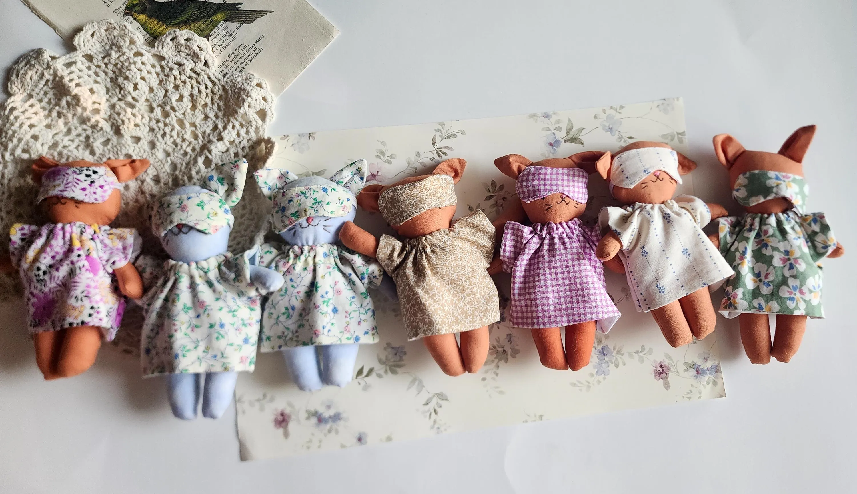 Handmade Mini Kitten Doll - 6-Inch Whimsical Soft Toy - Pocket-Sized Companion - Collectible Doll - Perfect Gift for Kids & Doll Lovers