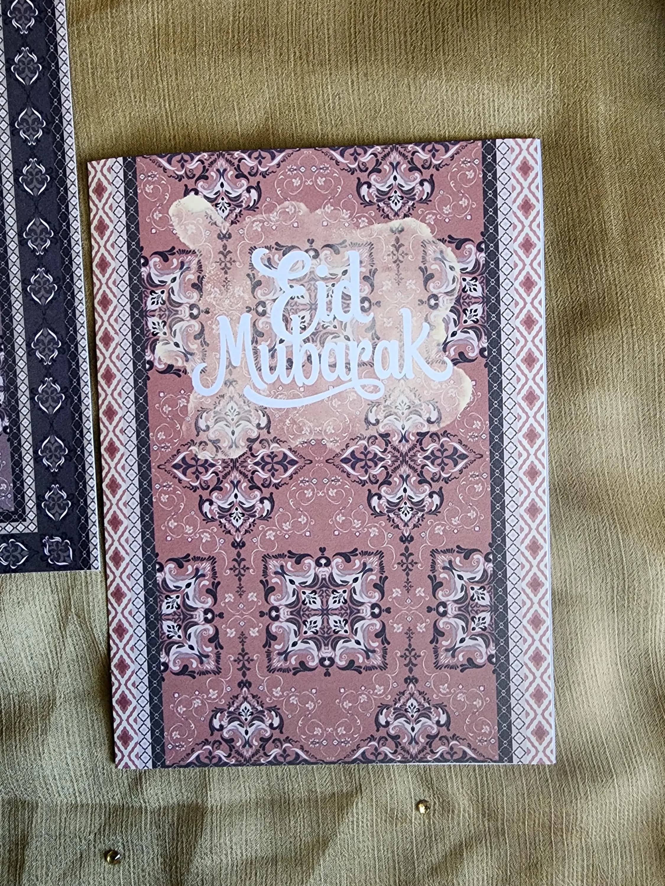 Handmade Eid Greeting Card Set – Pack of 2, Islamic Festival Cards, Eid Mubarak, Muslim Celebration Cards, Premium Cardstock, Blank, gift - image 3