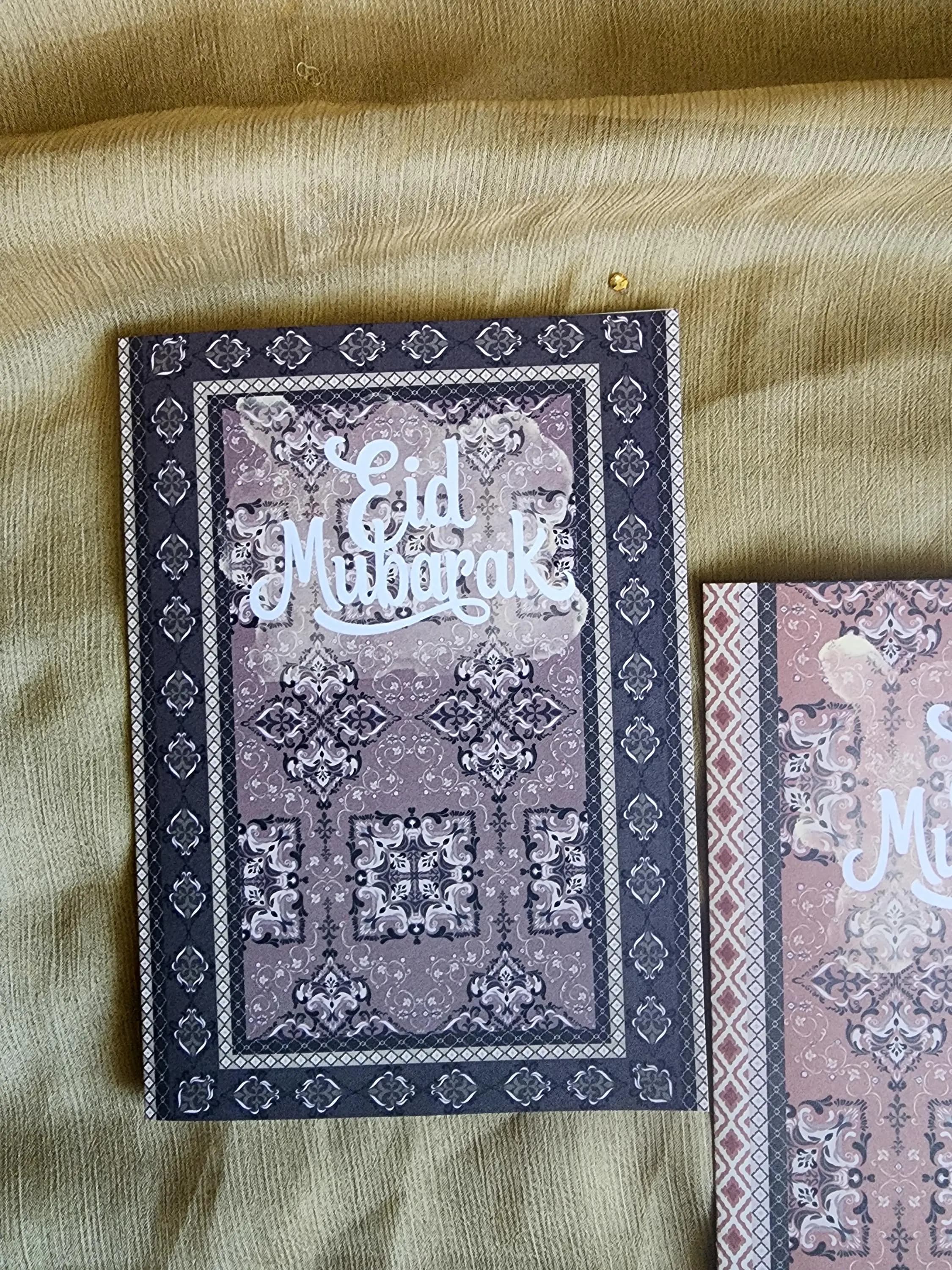 Handmade Eid Greeting Card Set – Pack of 2, Islamic Festival Cards, Eid Mubarak, Muslim Celebration Cards, Premium Cardstock, Blank, gift - image 2