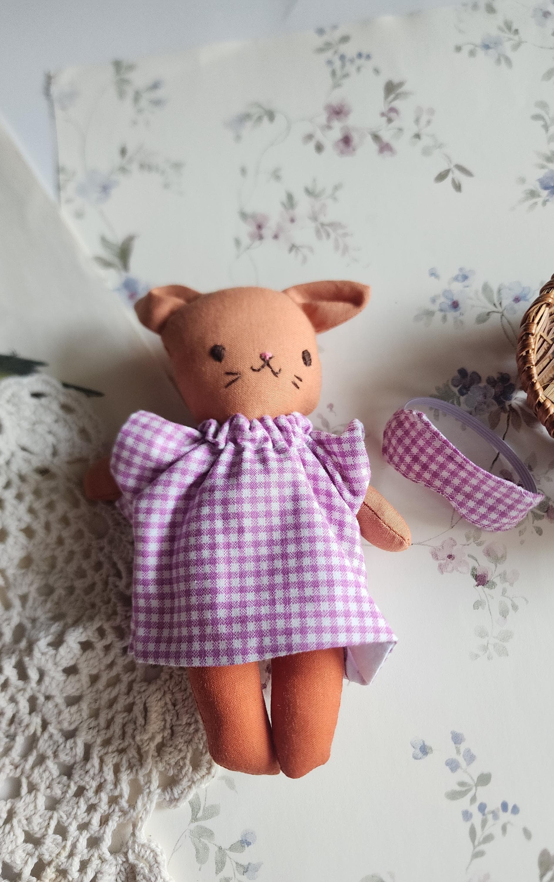Handmade Mini Kitten Doll - 6-Inch Whimsical Soft Toy - Pocket-Sized Companion - Collectible Doll - Perfect Gift for Kids & Doll Lovers - image 2