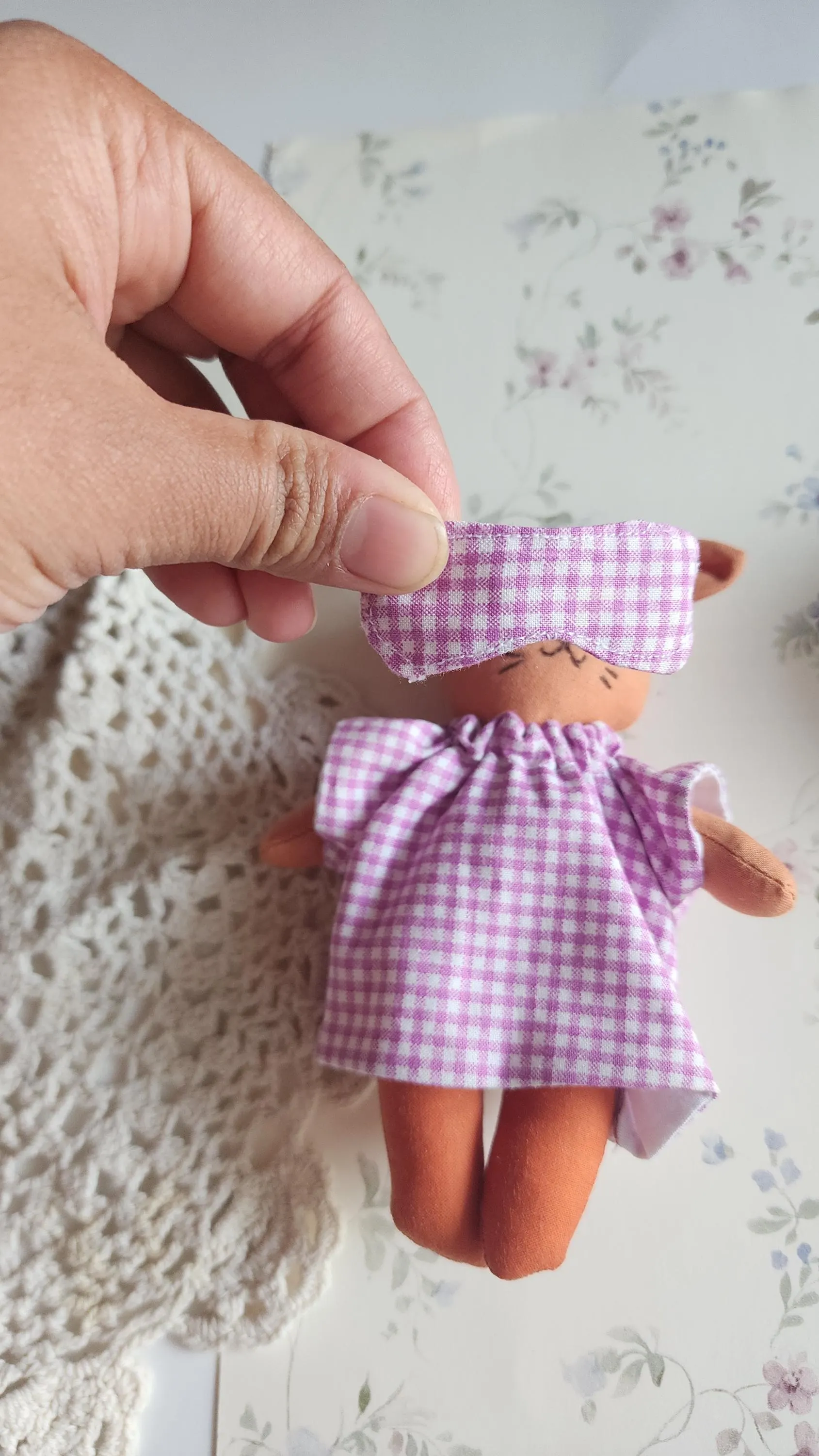 Handmade Mini Kitten Doll - 6-Inch Whimsical Soft Toy - Pocket-Sized Companion - Collectible Doll - Perfect Gift for Kids & Doll Lovers - image 4