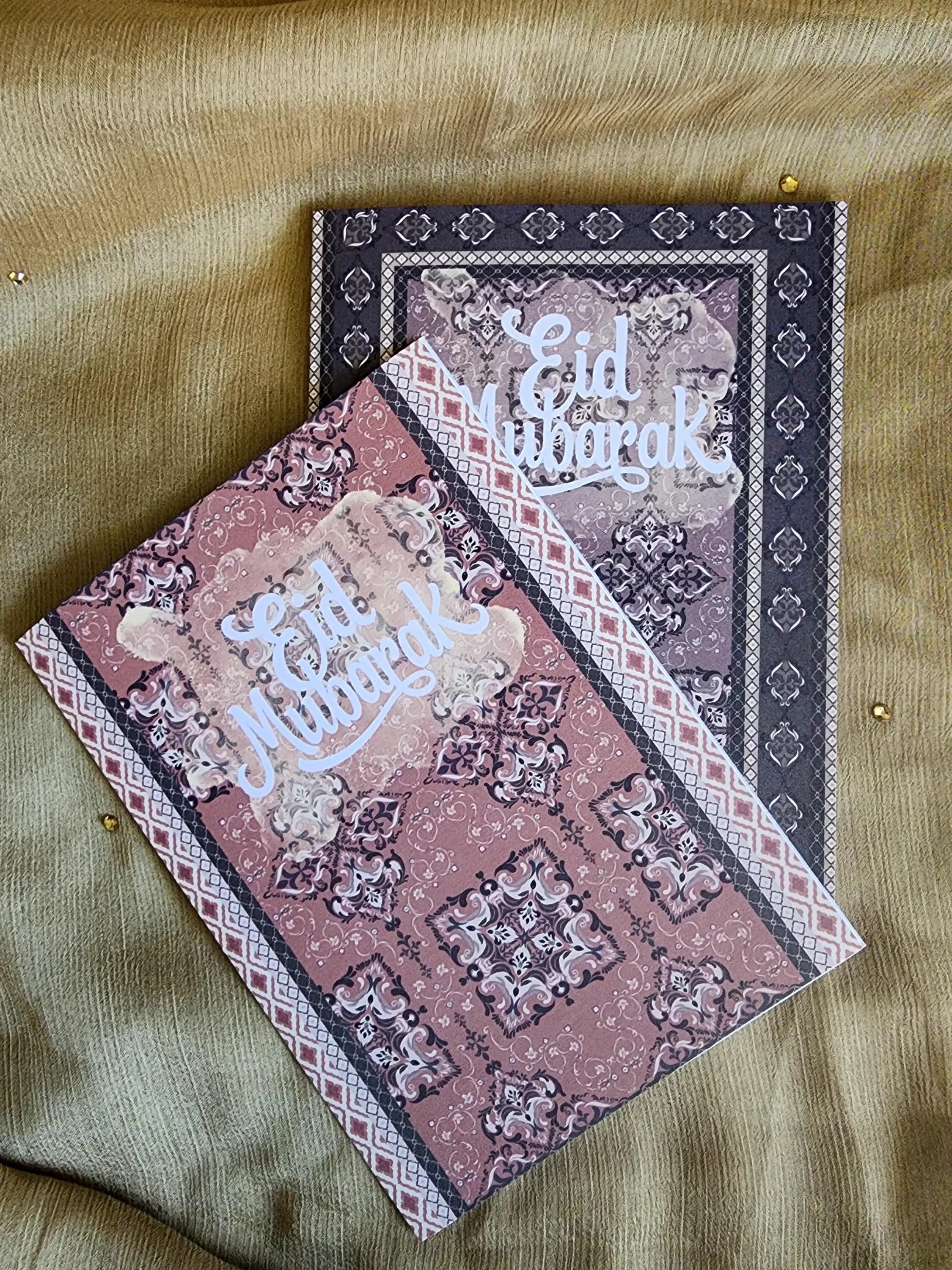 Handmade Eid Greeting Card Set – Pack of 2, Islamic Festival Cards, Eid Mubarak, Muslim Celebration Cards, Premium Cardstock, Blank, gift - image 4