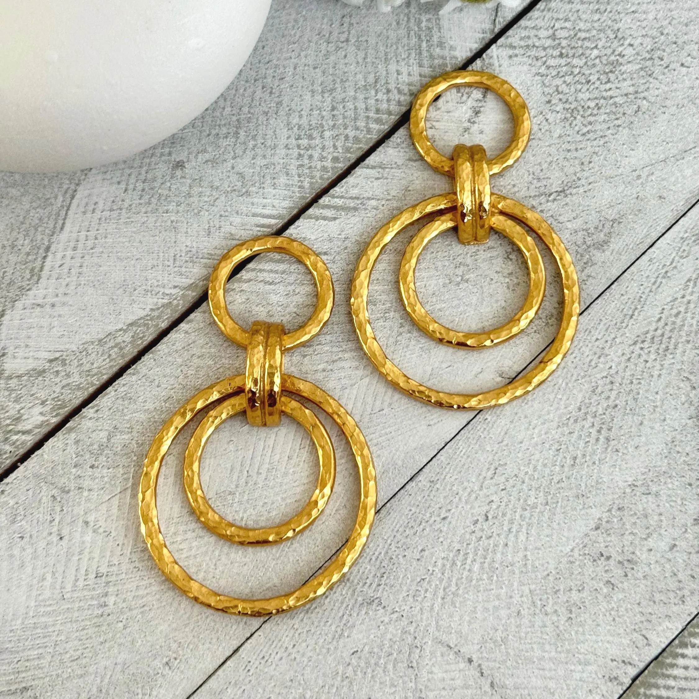 24k Gold Plated Golden Circles Earrings