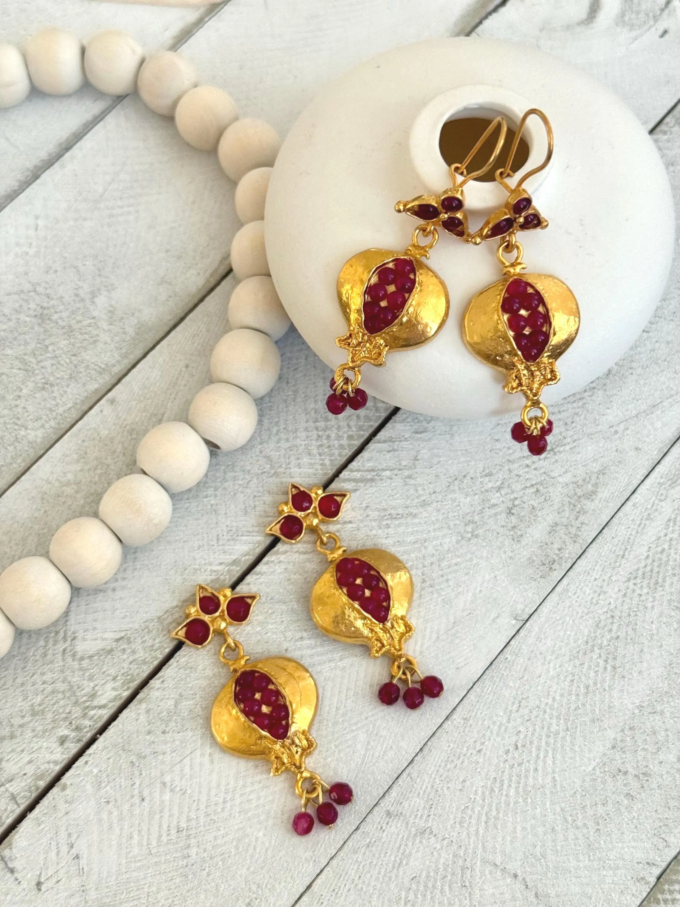Garnet Pomegranate Earrings