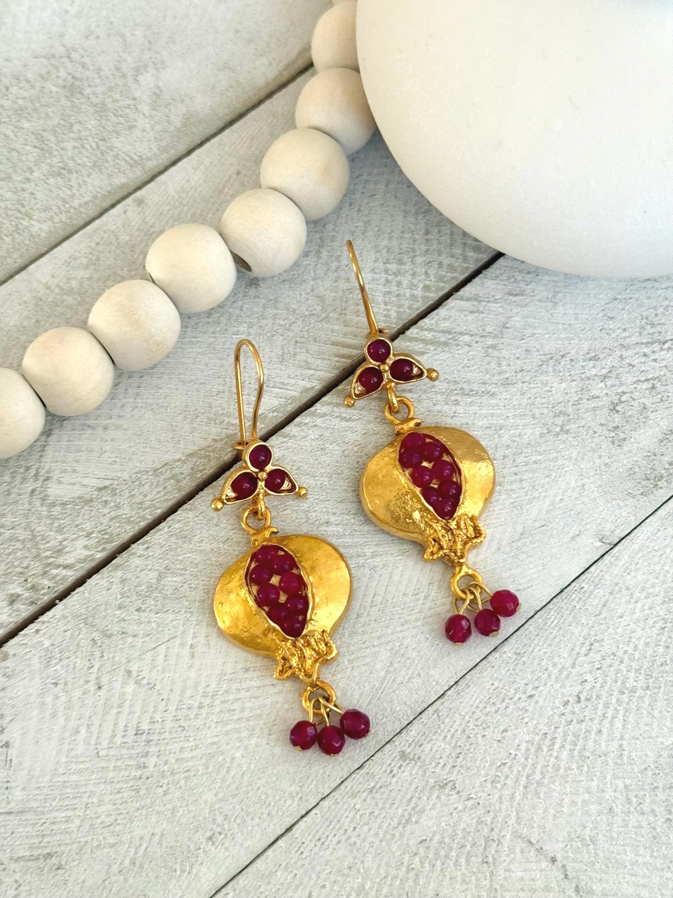 Garnet Pomegranate Earrings - image 4