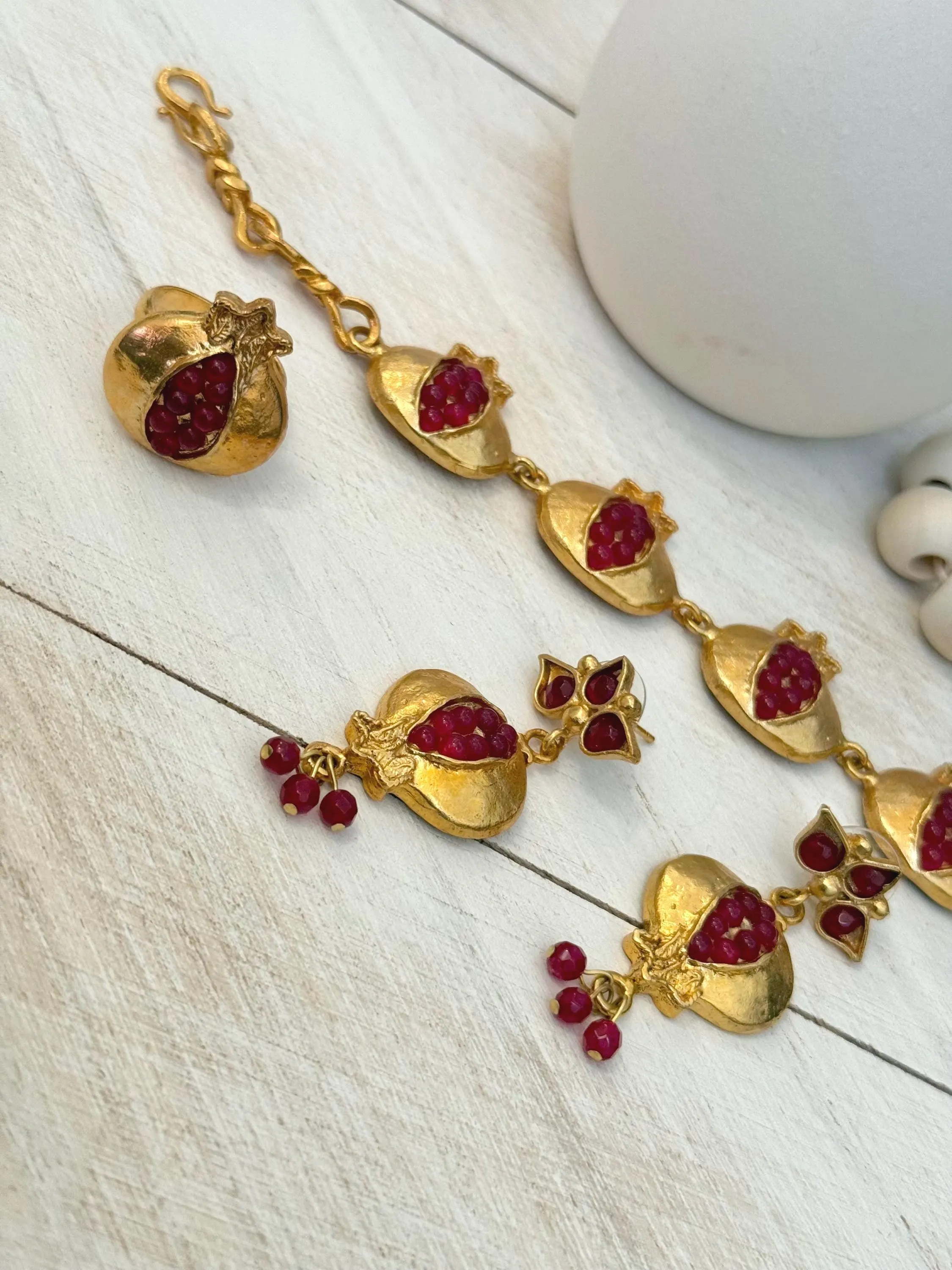 Garnet Pomegranate Earrings - image 5