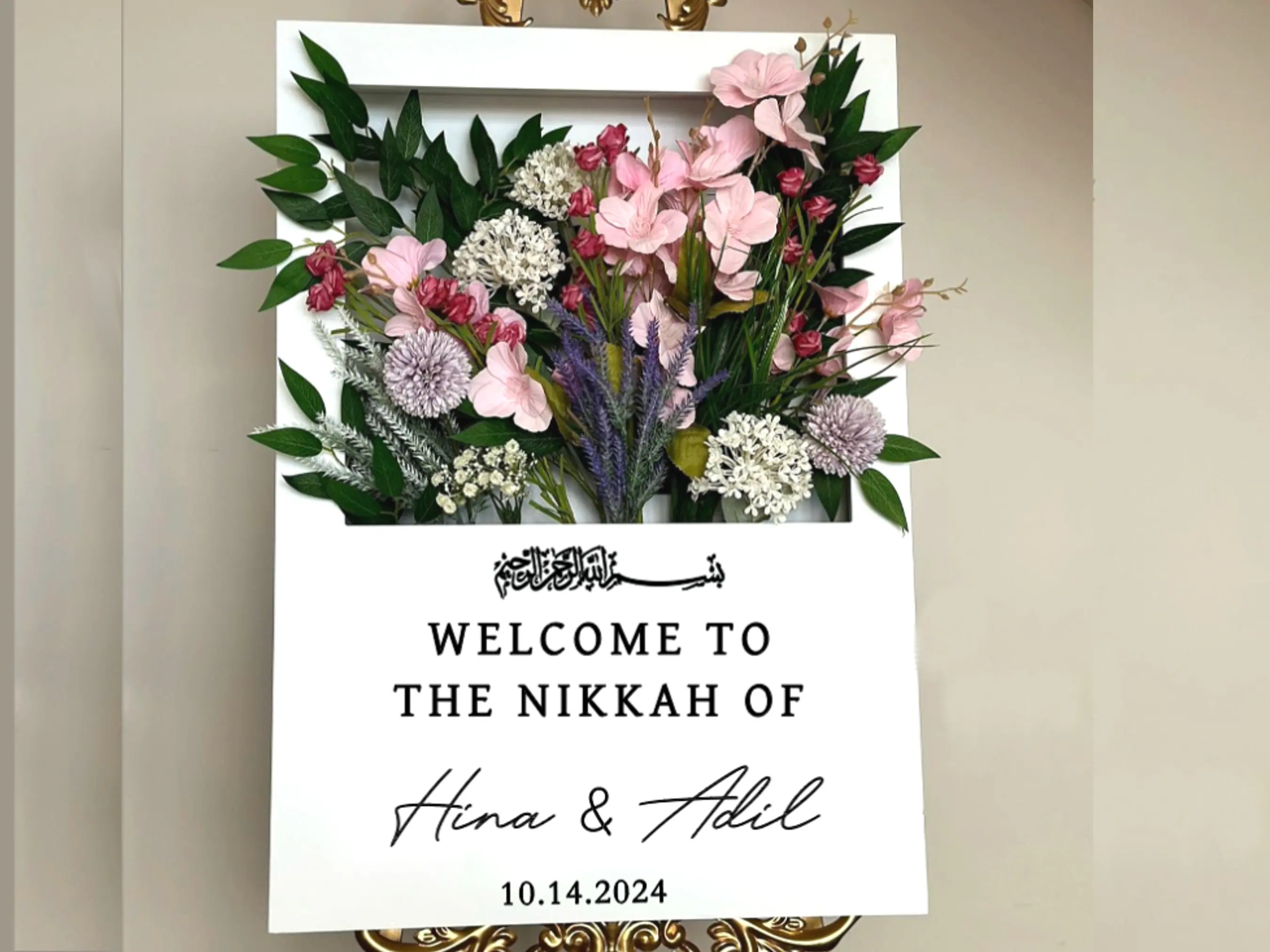Custom Flower box  Wedding Welcome Sign | Vinyl Decal Sticker | Welcome Sign Wedding | Vinyl Sticker Decal | Customized Wedding Vinyl Decal