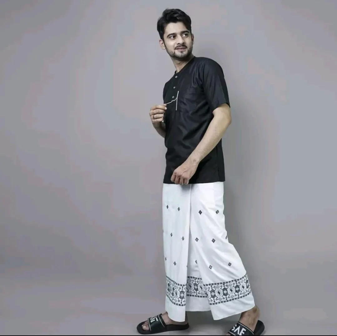 Embroidered Men's Sarong: Traditional Batik Cotton, Made in Indonesia - image 5