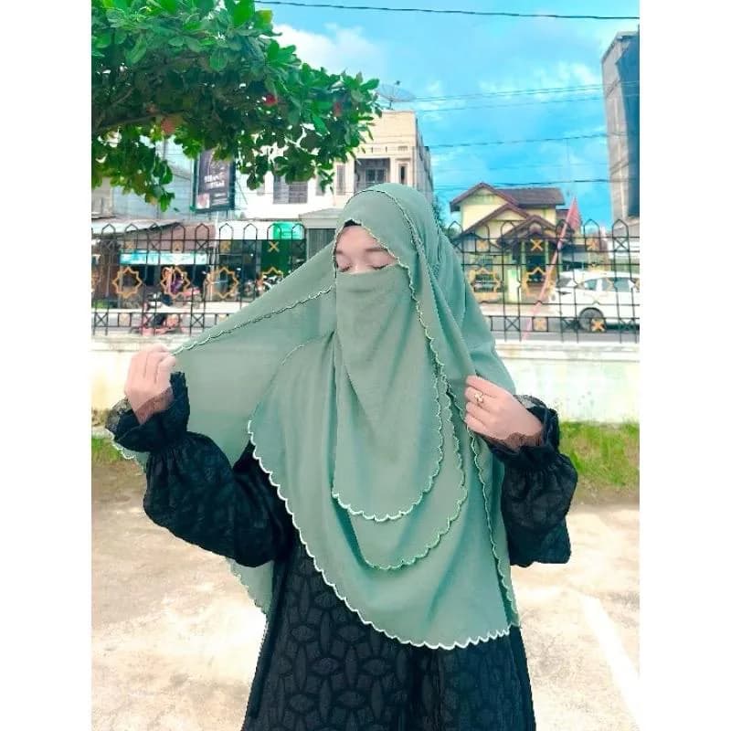 Custom Handmade Embroidered Shawl hijab |Muslim Hijab Niqab Set | Modest Islamic Clothing