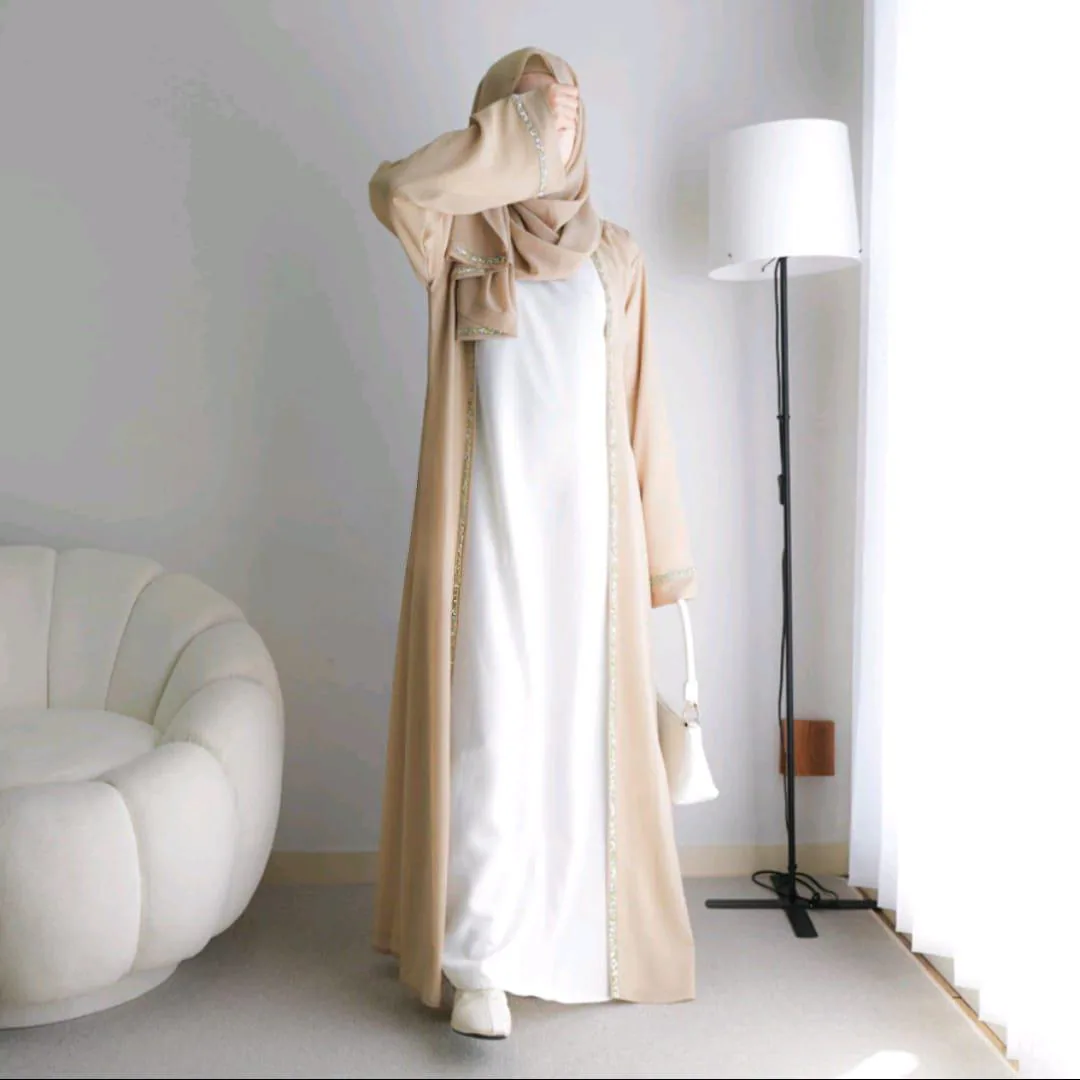 Beaded Abaya Set: Islamic Prayer Clothes, Hajj & Umrah Outfit