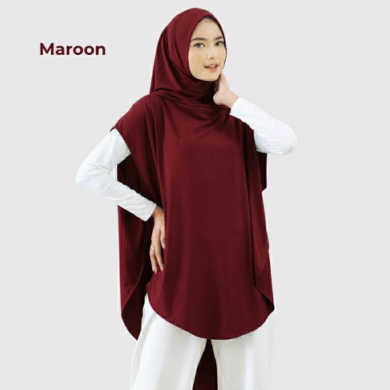 Instant sports hijab daily outer Khimar Jersey slip on Hoodie hijab Islamic head covering - image 2