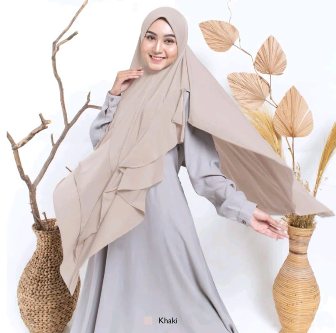 Khimar jersey instant hijab head cover muslimah prayer hijab - image 3