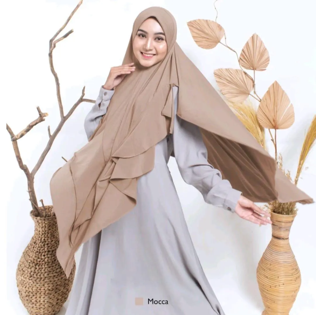 Khimar jersey instant hijab head cover muslimah prayer hijab - image 4