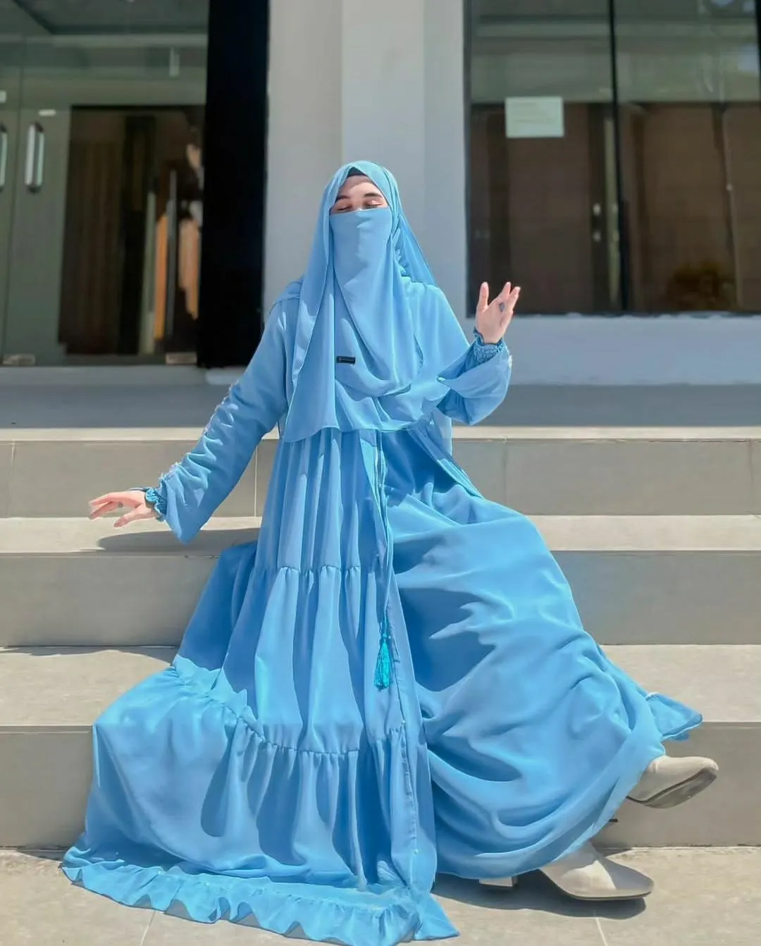 Custom Made Abaya Set: Prayer Dress, Hijab, Niqab - image 5