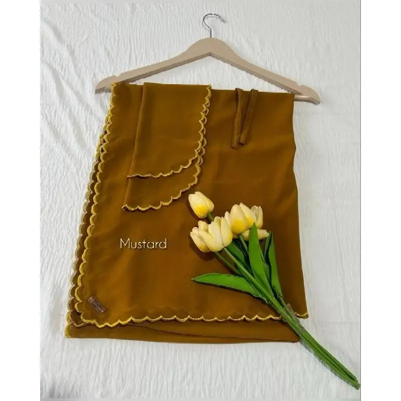 Custom Handmade Embroidered Shawl hijab |Muslim Hijab Niqab Set | Modest Islamic Clothing - image 4