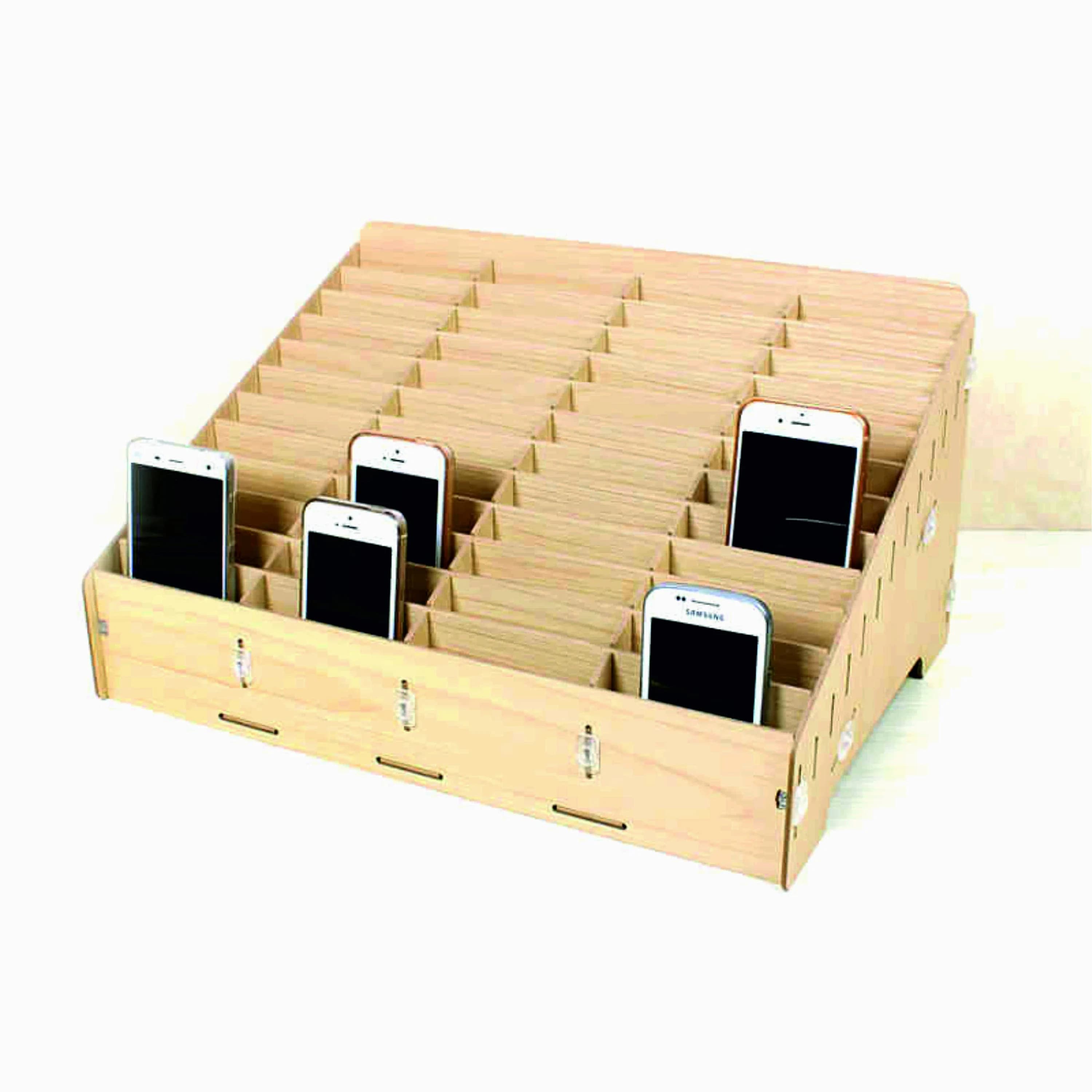 48 Cell Phone Rack SVG, Classroom Phone Holder Organizer, Laser Cut Files for 3mm Wood, DXF CDR Pdf Download