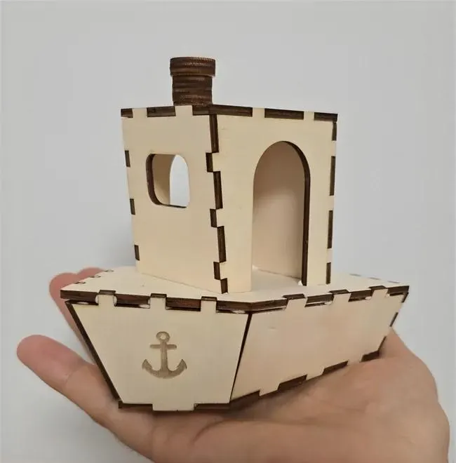 Lasercut Boat Model Decorative WoodenShip Design 3D Toy Plan 4 mm SVG DXF Files