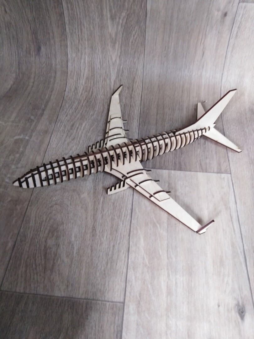 Lasercut Passenger Plane Model Wooden 3D Puzzle Toy 3 mm Vector Plan (With Manuel Guide) SVG CDR Eps DXF Ai Pdf Files - image 3