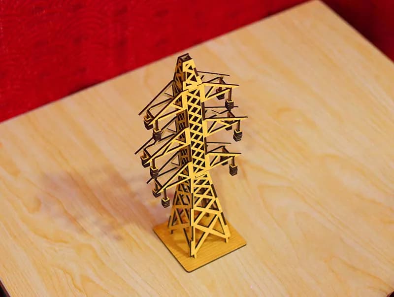 Lasercut Electrical Transmission Tower Model Wooden 3D Toy Plan 3 mm SVG DXF Files - image 5