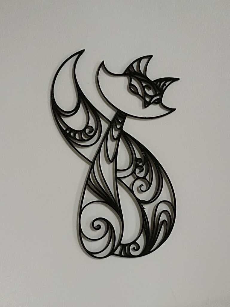 Lasercut Cat Wall Decoration Wooden Metal Vector Art Cnc Cut DXF SVG CDR Files