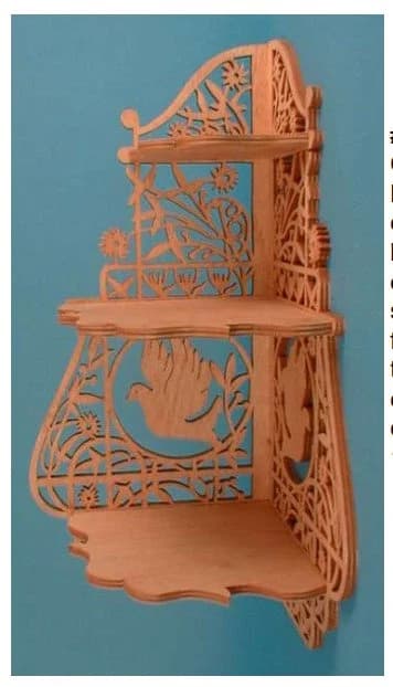 Laser Cut Corner Shelf Scroll Saw Plans PDF File