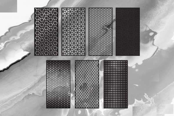 Hexagonal and Geometric Pattern 7-Piece Divider Panel Set | Home Office & Room Organizer | Decorative Panels | Modern Wall Separators