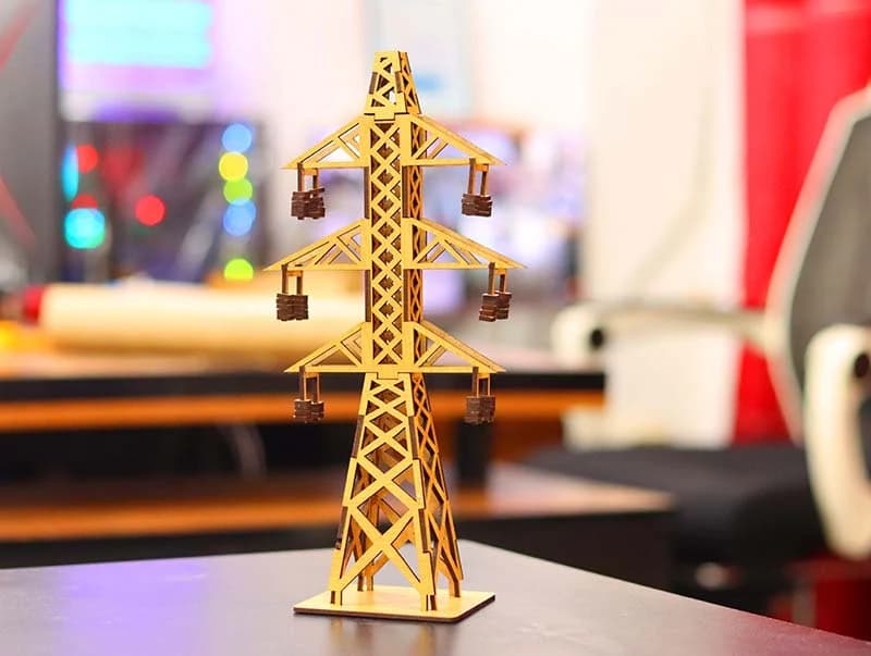 Lasercut Electrical Transmission Tower Model Wooden 3D Toy Plan 3 mm SVG DXF Files