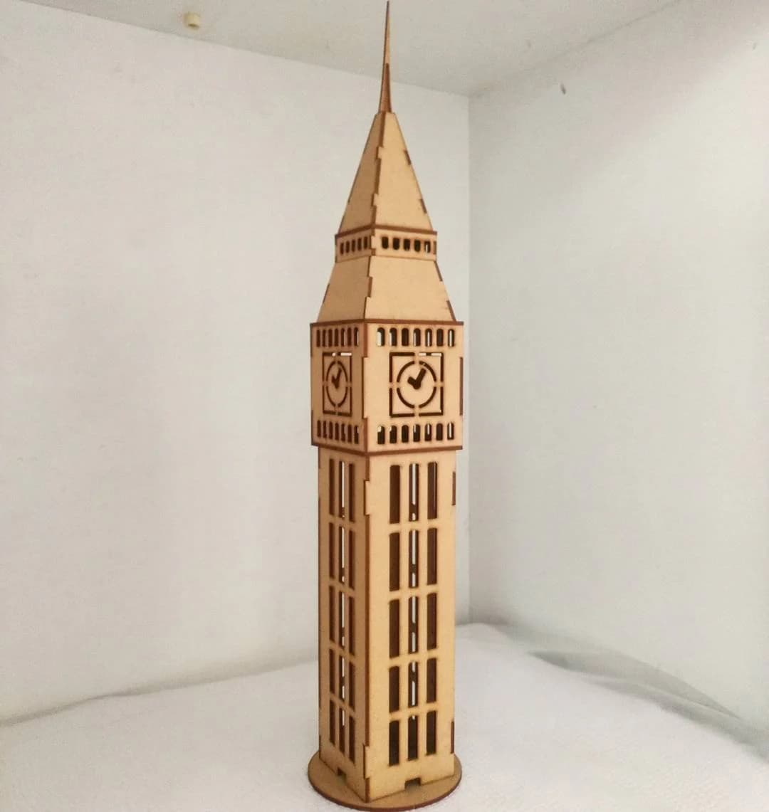 Laser Cut Big Ben Tower Wooden Model 3D Puzzle Plan 2.25 mm SVG DXF File