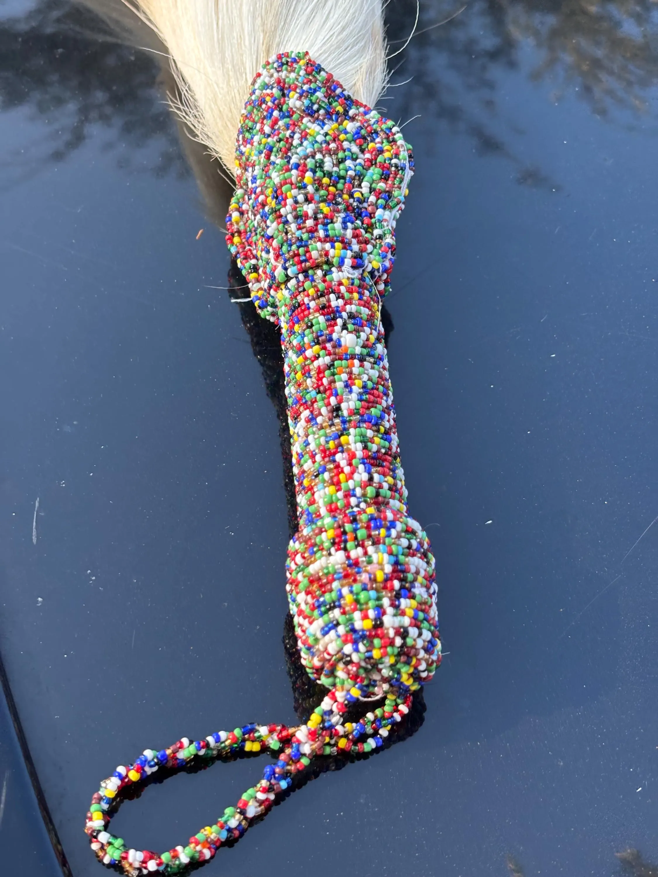 Horse tail,African horse tail, Nigerian horse tail,horse tail for traditional dance,Bridal horse tail accessory, Embellished horse tail - image 5