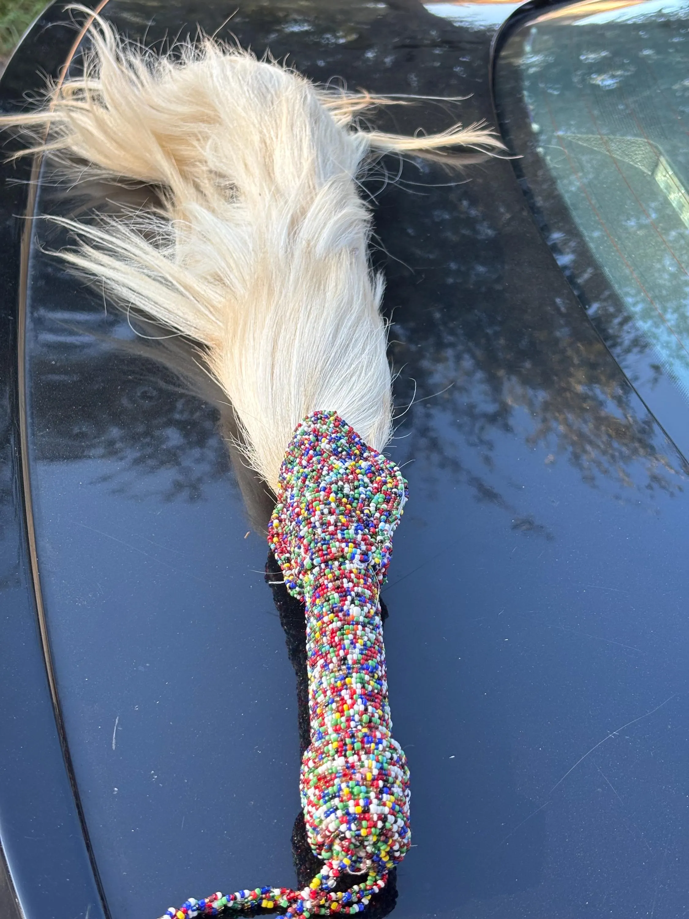Horse tail,African horse tail, Nigerian horse tail,horse tail for traditional dance,Bridal horse tail accessory, Embellished horse tail - image 3