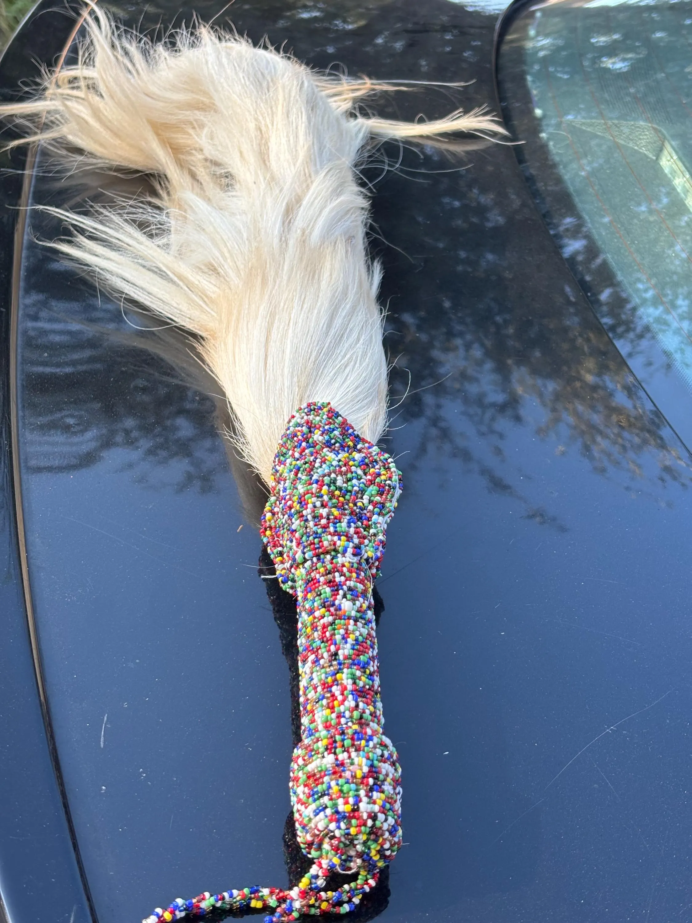 Horse tail,African horse tail, Nigerian horse tail,horse tail for traditional dance,Bridal horse tail accessory, Embellished horse tail - image 4