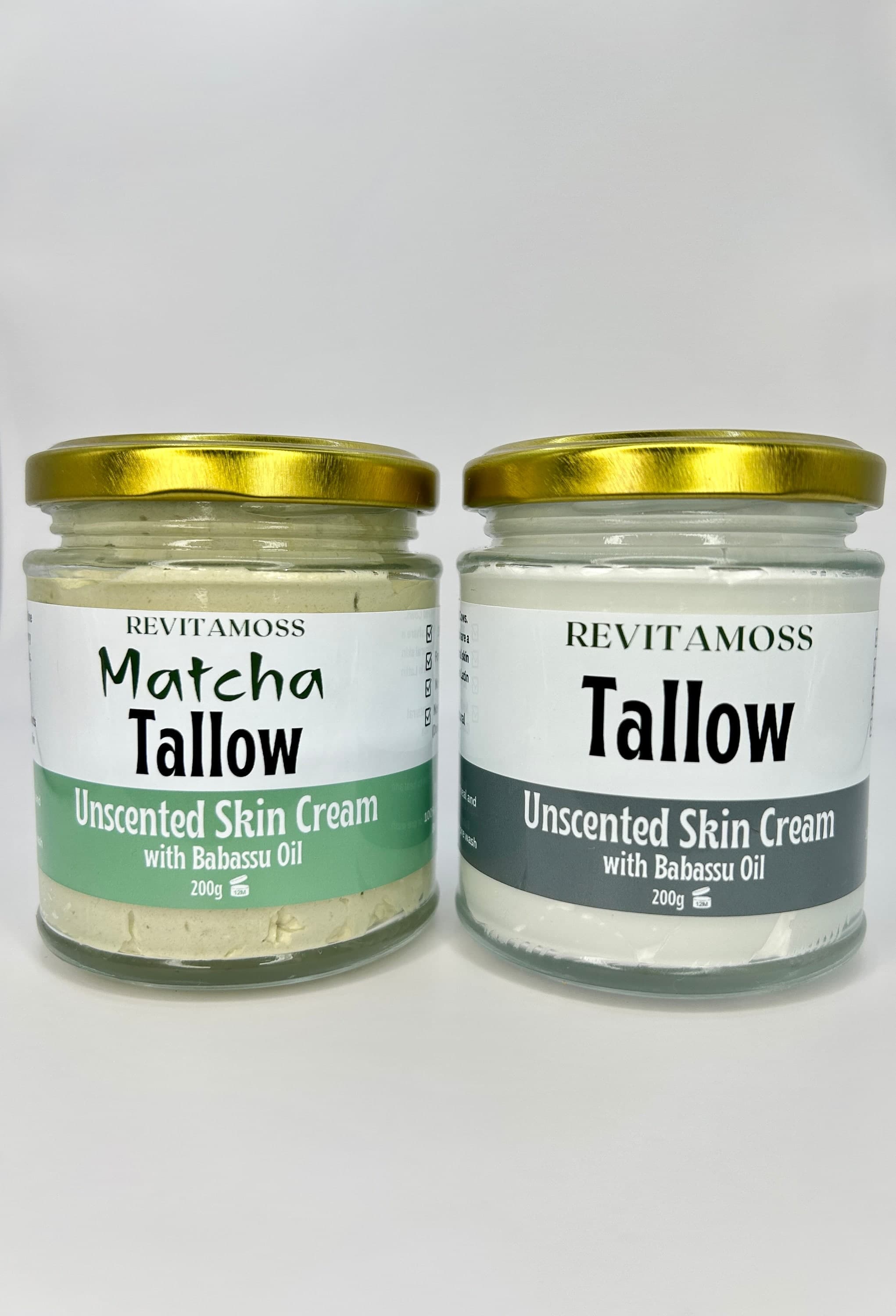 Grass-Fed Tallow Bundle: Unscented Halal Skin Cream - 2x 200g