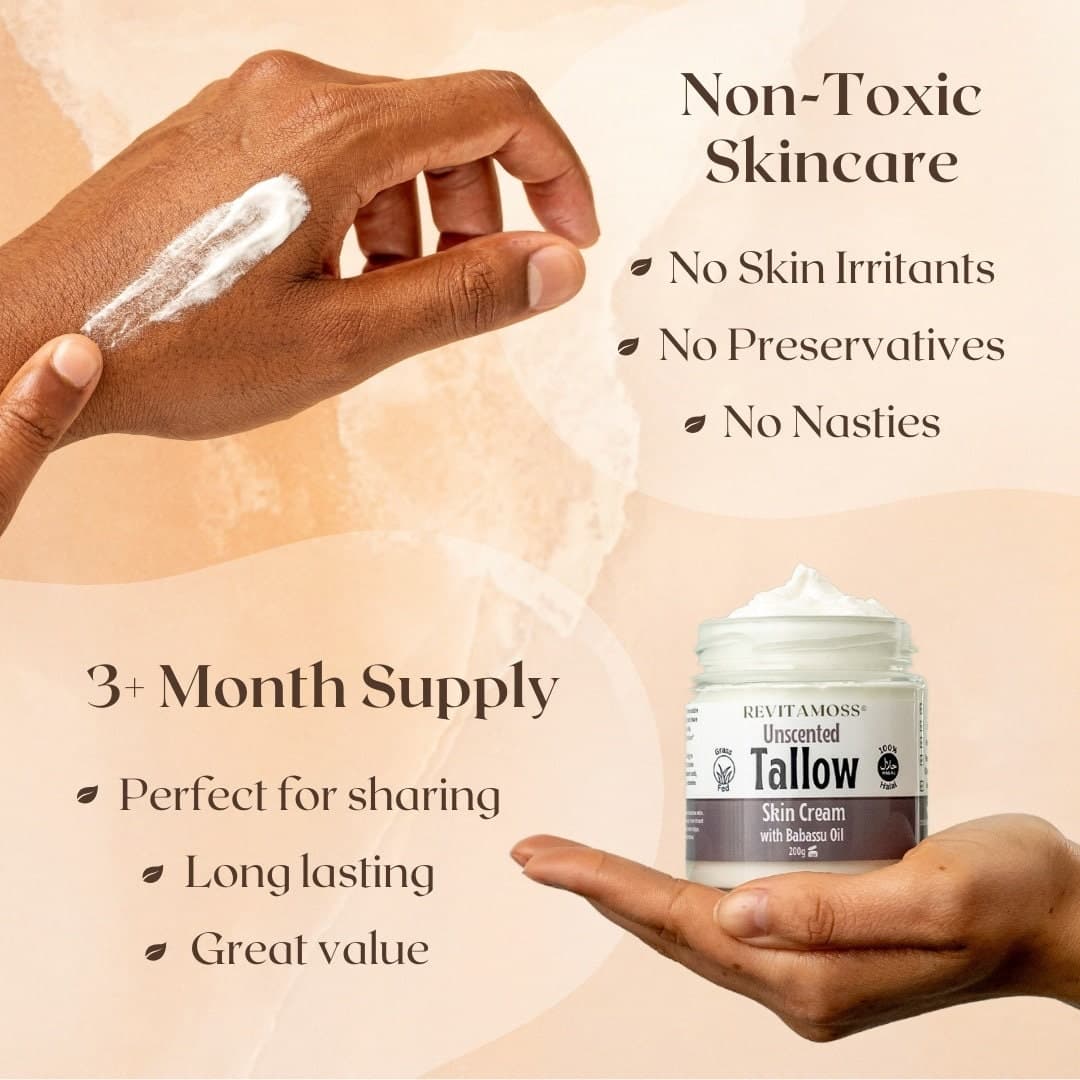 Whipped Tallow Cream | Halal Tallow | Farm Batch | 2-ingredients | Beef Tallow Moisturiser with Optional Scents | 200g Glass Jar - image 5
