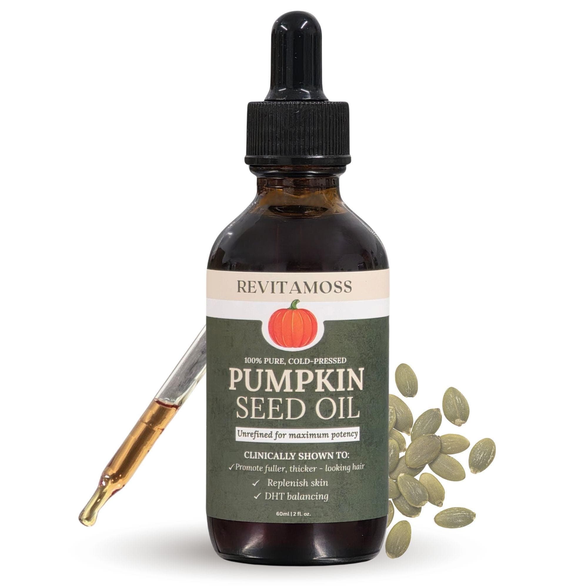 Pumpkin Seed Oil - Dark, Unrefined, Unbleached Cold Pressed Oil for Skin & Hair - Hexane Free