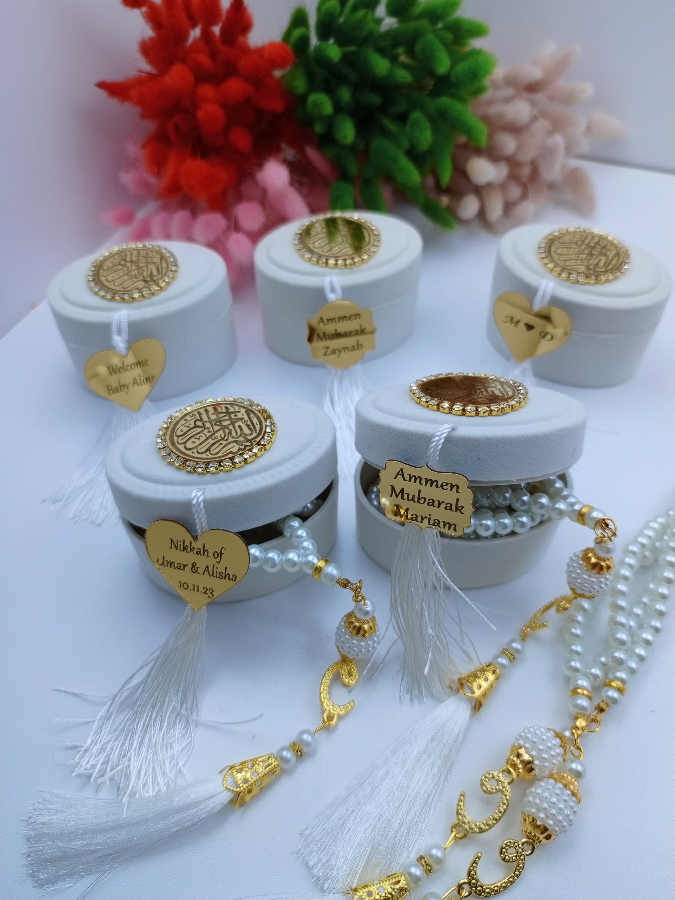 Personalized Pearl Tasbeeh Favors | Islamic Baby Shower, Eid, Graduation - image 4