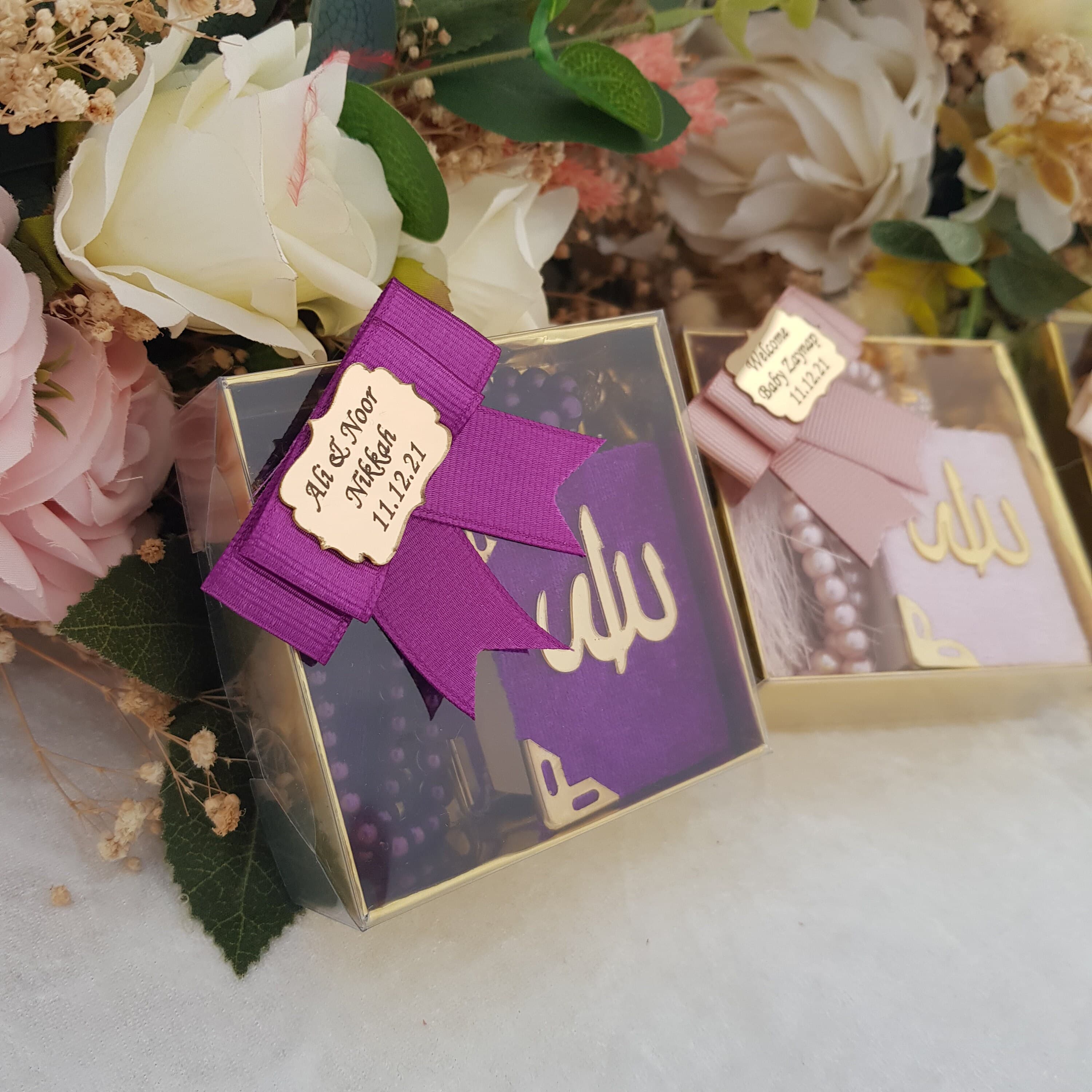 Velvet Mini Quran Pearl Tasbeeh Gift Set | Eid Favor - image 3