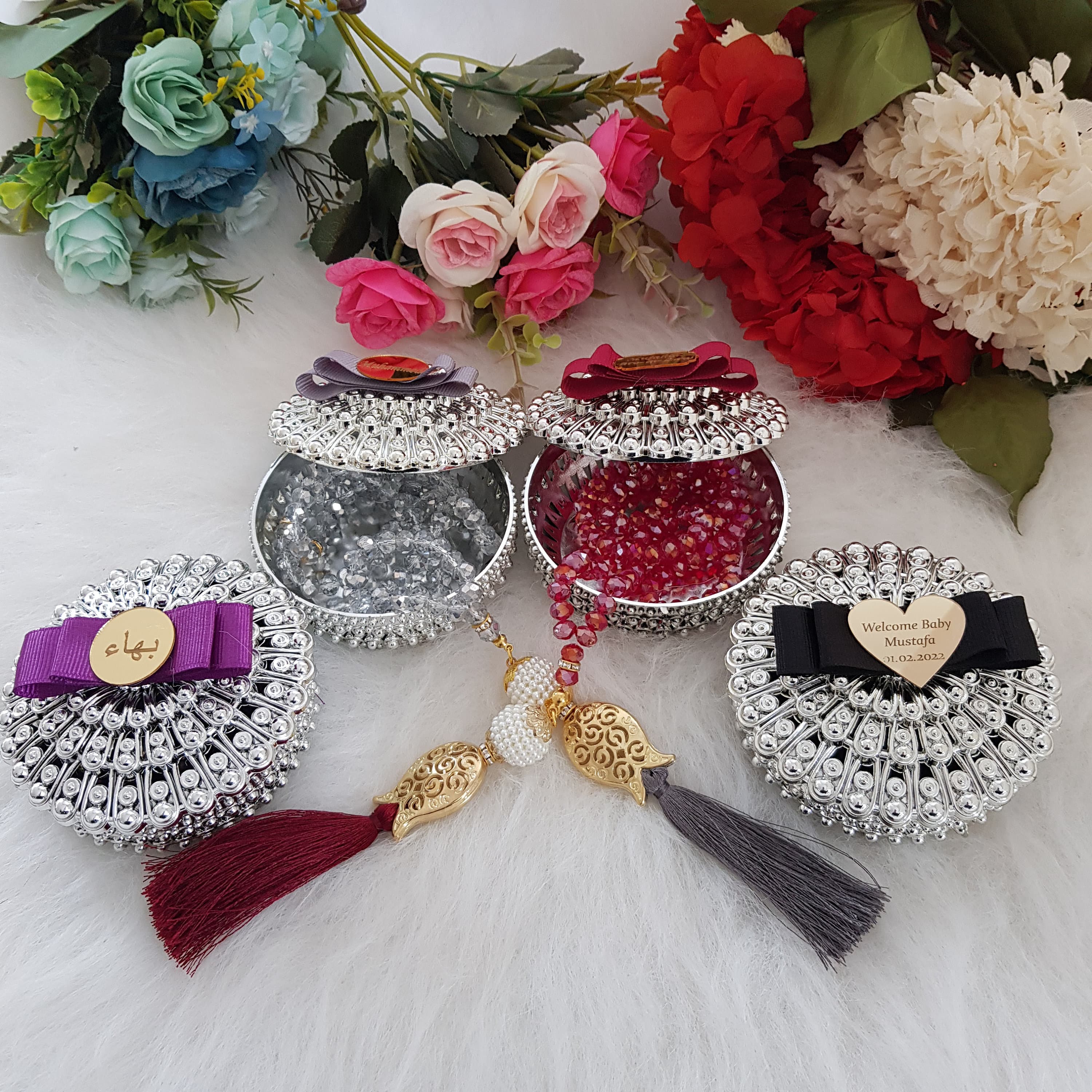 Crystal Prayer Beads Tasbeeh Favors | Personalized Islamic Gifts