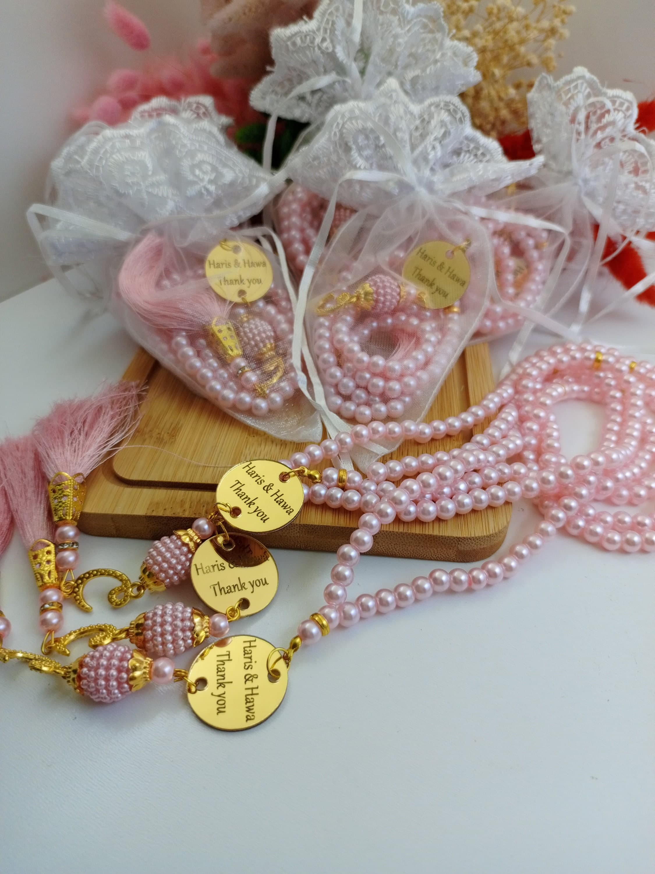 Personalized Pearl Tasbih, Muslim Prayer Beads, Eid Favors - image 4