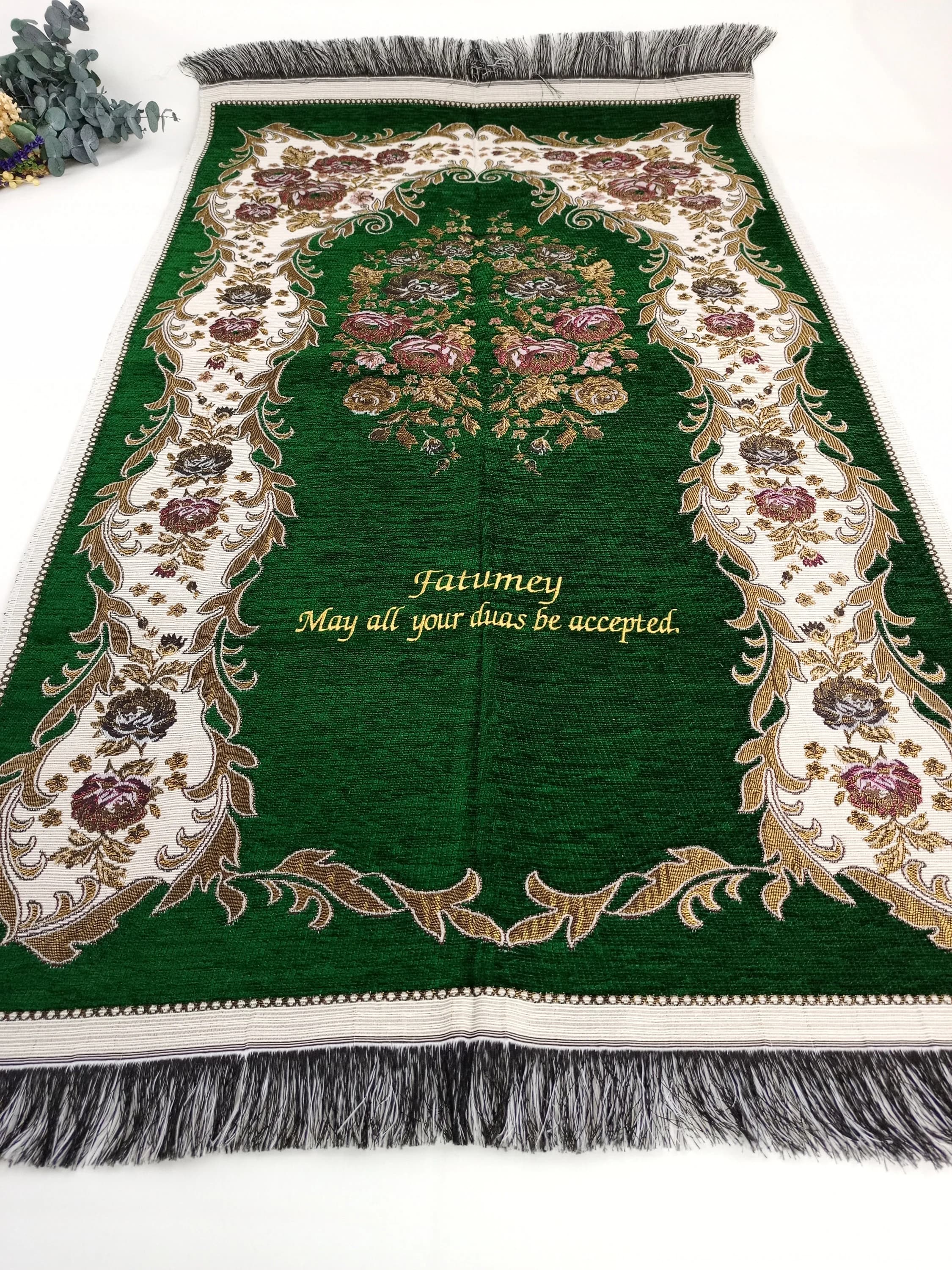 Personalized Prayer Mat Gift Set | Custom Quran, Tasbeeh, Yaseen