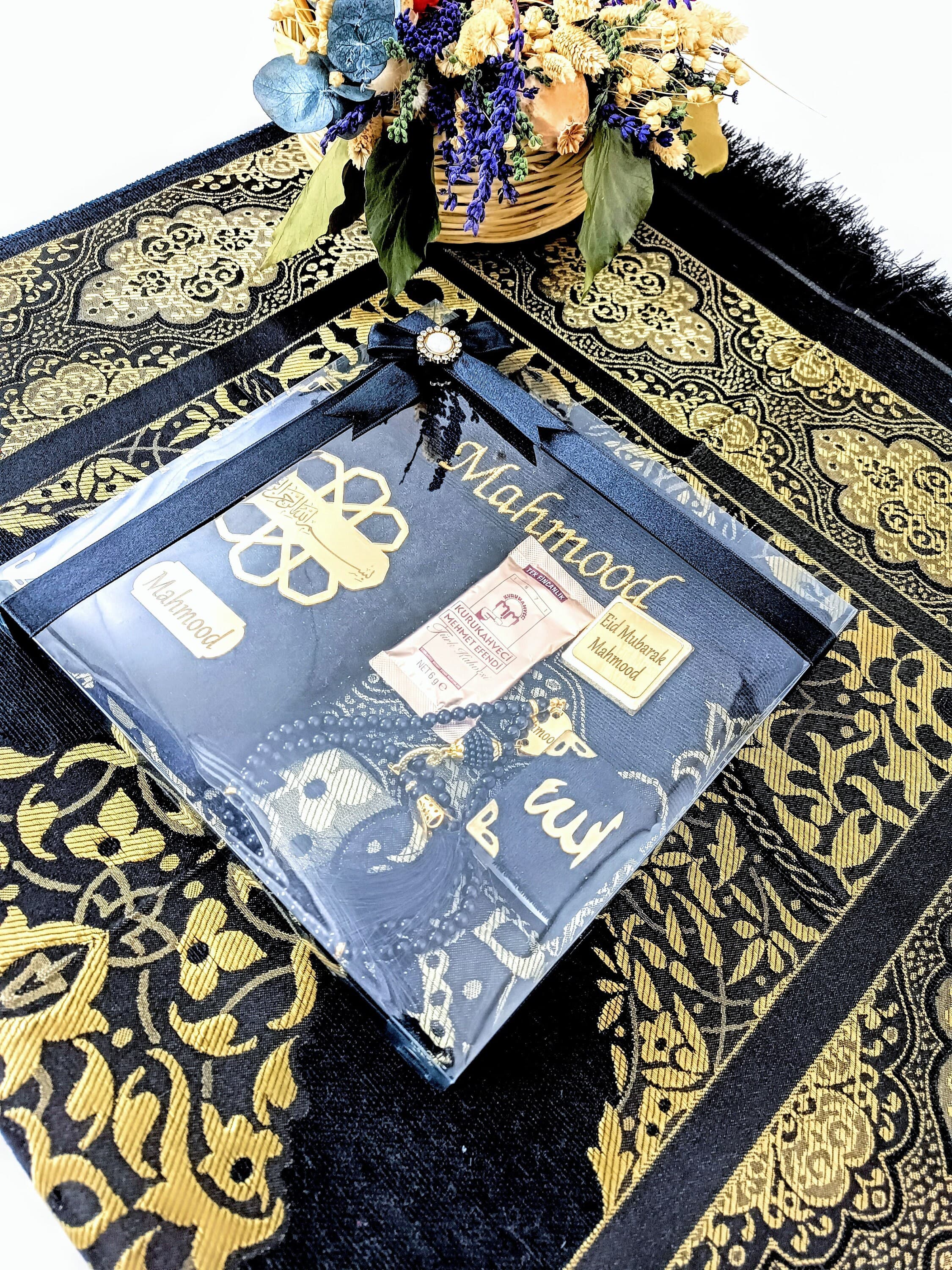 Personalized Prayer Mat Gift Set | Velvet Quran, Tasbeeh & Yaseen - image 5