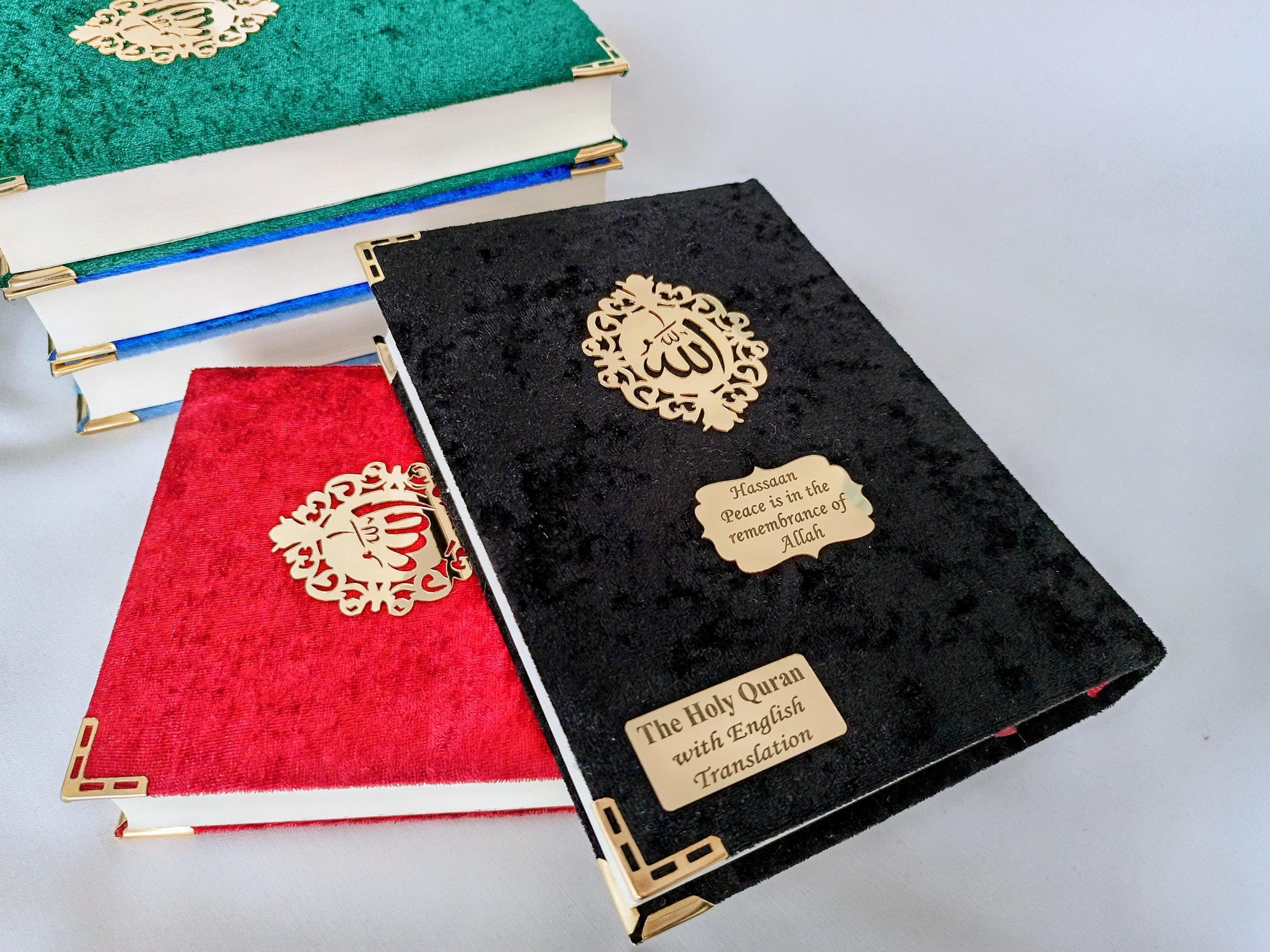 Custom English Translation Quran and Prayer Mat Gift Set